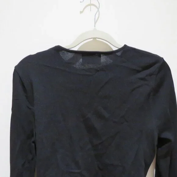 DISSH Monique Long Sleeve Knit Top in Black Cut Out Minimalist Evening - Size L - Picture 11 of 13